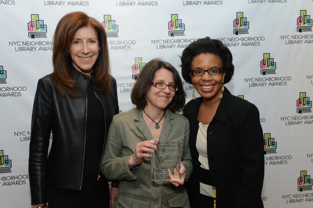 L to R: BPL President Linda Johnson, Clinton Hill Library Manager Tracey Mantrone, and Councilmember Laurie Cumbo