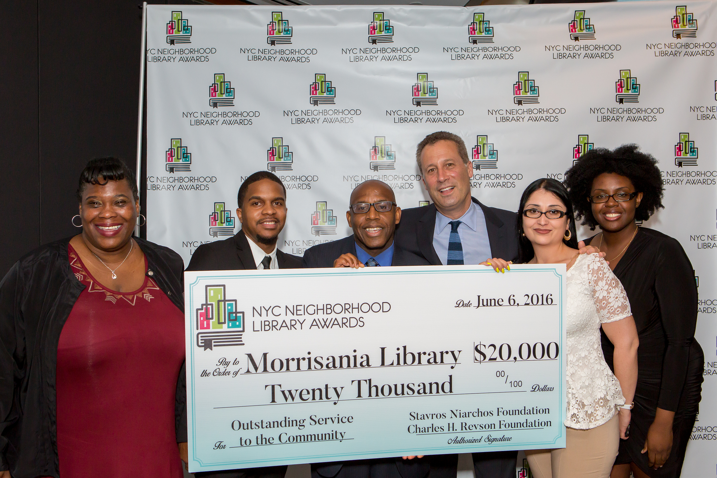 Staff Members of the Morrisania Library and Tony Marx, President and CEO of the New York Public Library