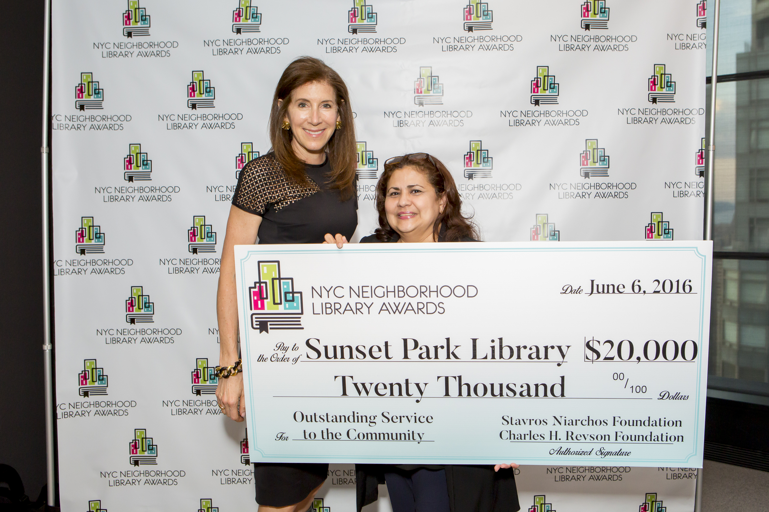 Linda Johnson, President & CEO of the Brooklyn Public Library and Roxana Benavides, Manager of the Sunset Park Library