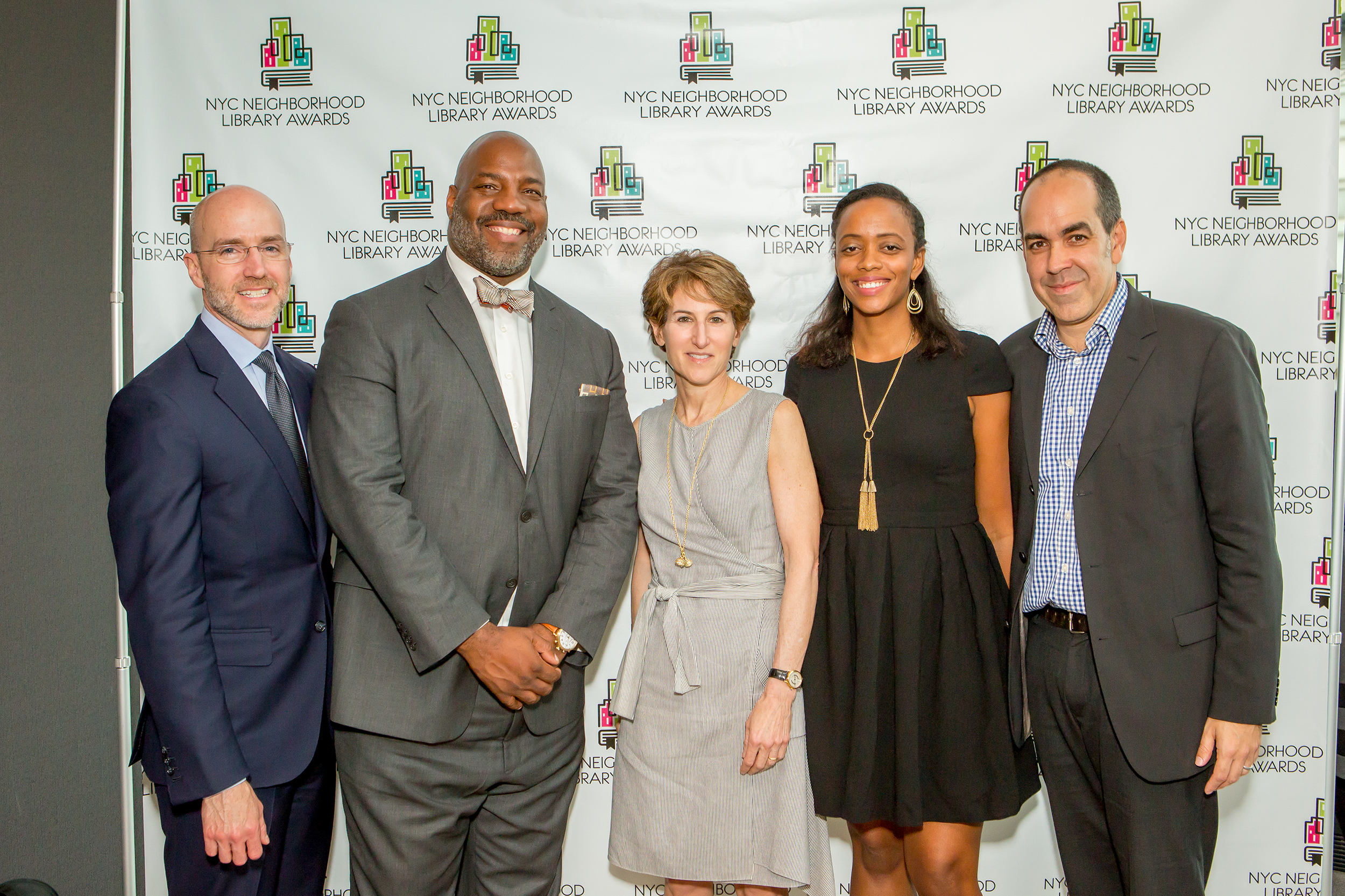 Judges of the 2016 Library Awards: Peter Hatch, Jelani Cobb, Stacy Schiff, Angela Flournoy, and Richard Reyes-Gavilan