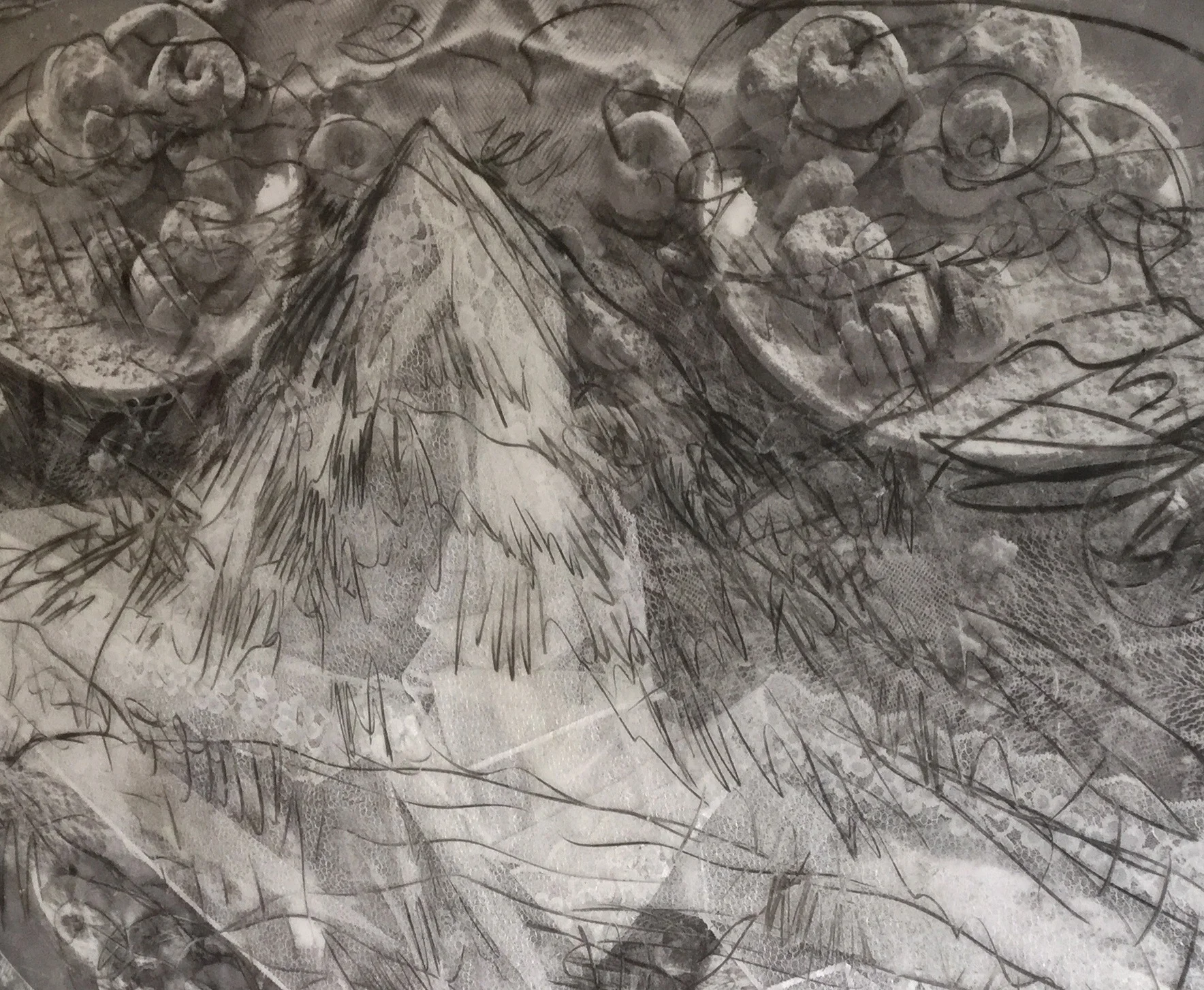 plaster, photograph, china marker, plexiglass (detail), 2016