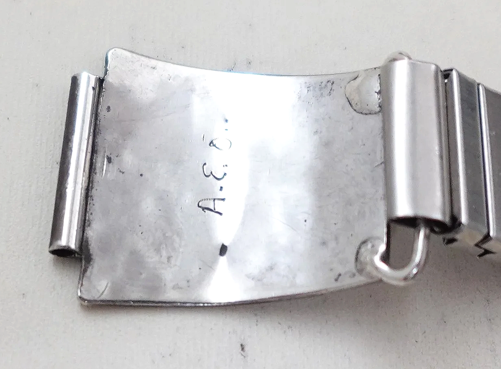 Vintage Men's Zuni Thunderbird Inlay Sterling Silver Watchband