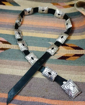 Vintage Navajo First Phase Sterling Silver Concho Belt  display picture 1