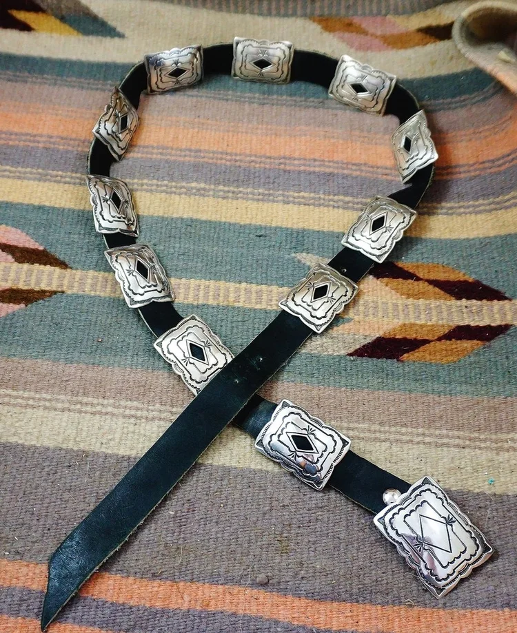 Vintage Navajo First Phase Sterling Silver Concho Belt —Sterling