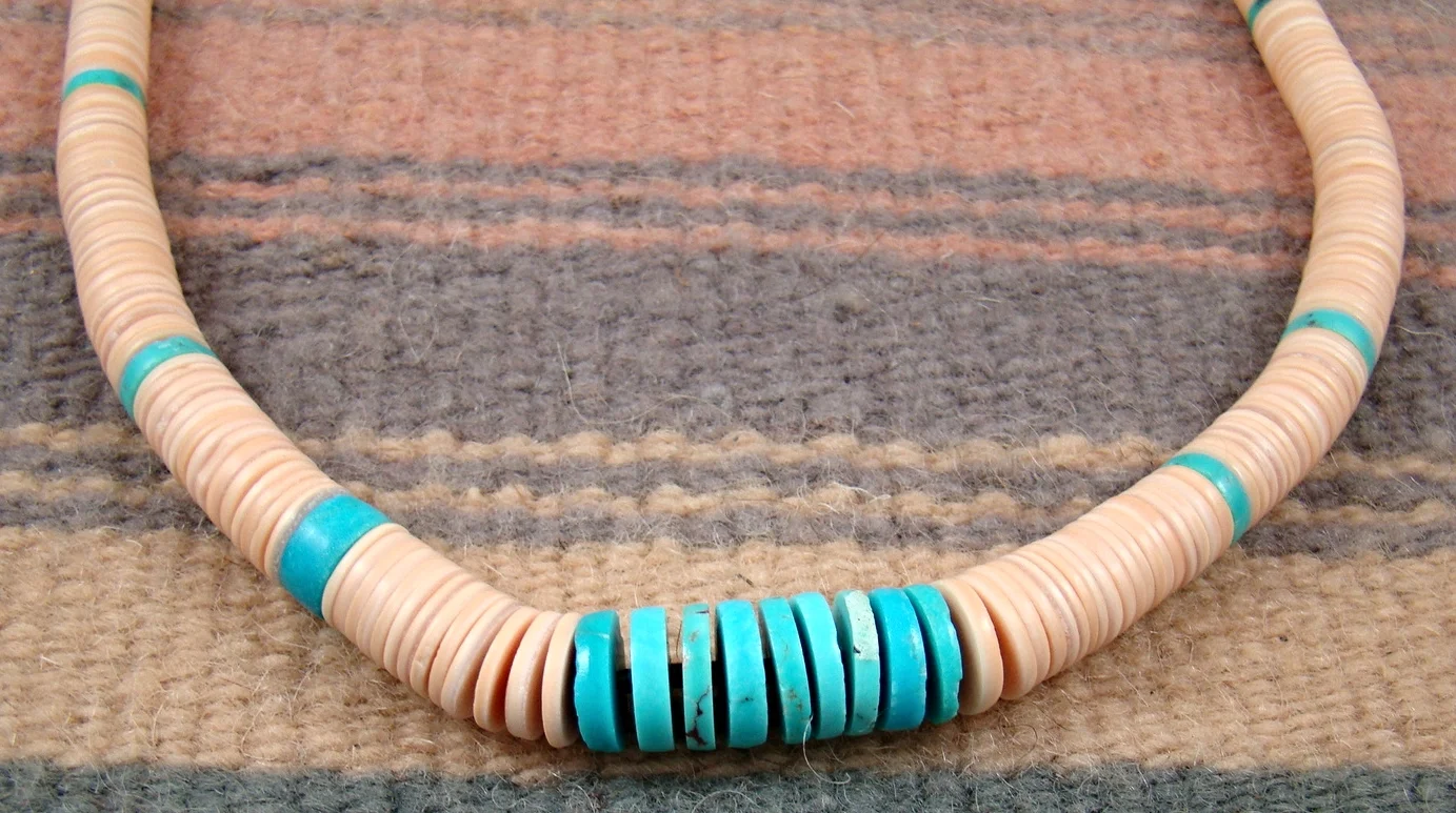 Item ML013 Santo Domingo-Kewa Graduating Turquoise Melon Shell