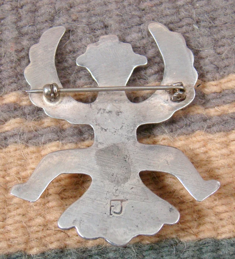 Item #797W- Vintage Navajo Turquoise Knifewing Sandcast Brooch/Pin