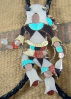 Item # 652R-XLG Zuni Multistone Inlay Buffalo Dancer Bolo