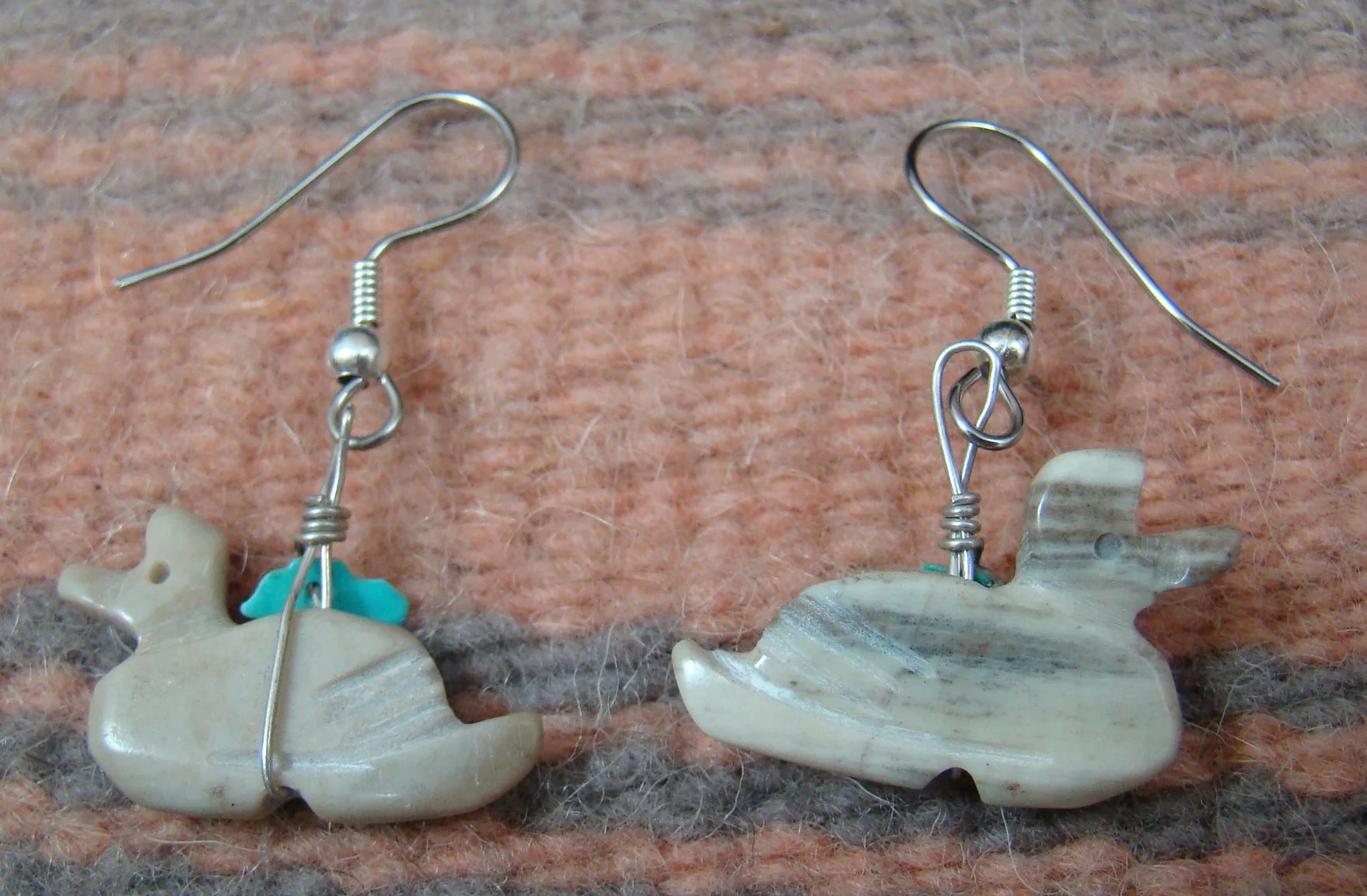 zuni-carved-jasper-duck-turquoise-fetish-earrings2.JPG