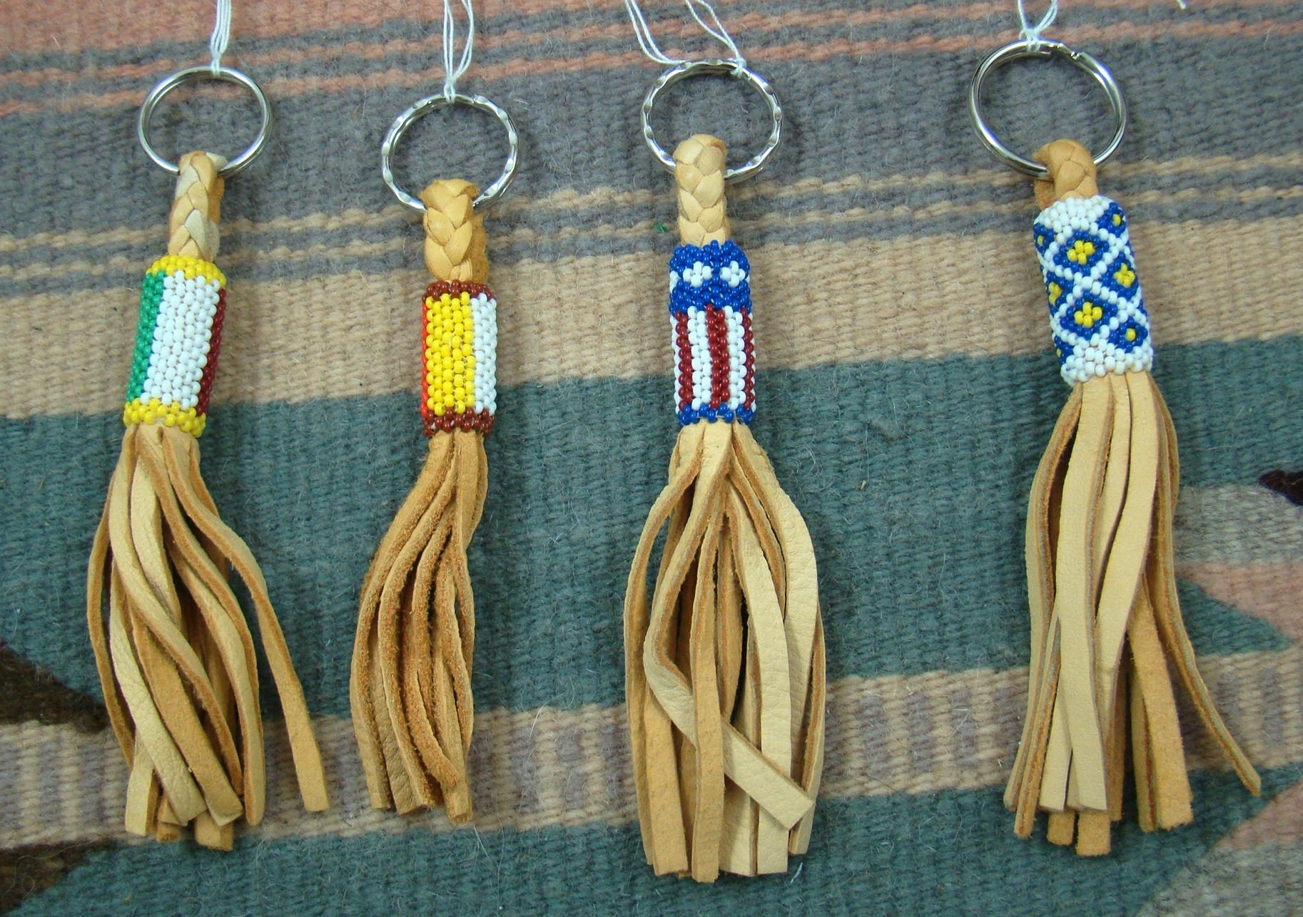 Item 416M Southwest Hand Crafted Braided Leather & Designed Seed