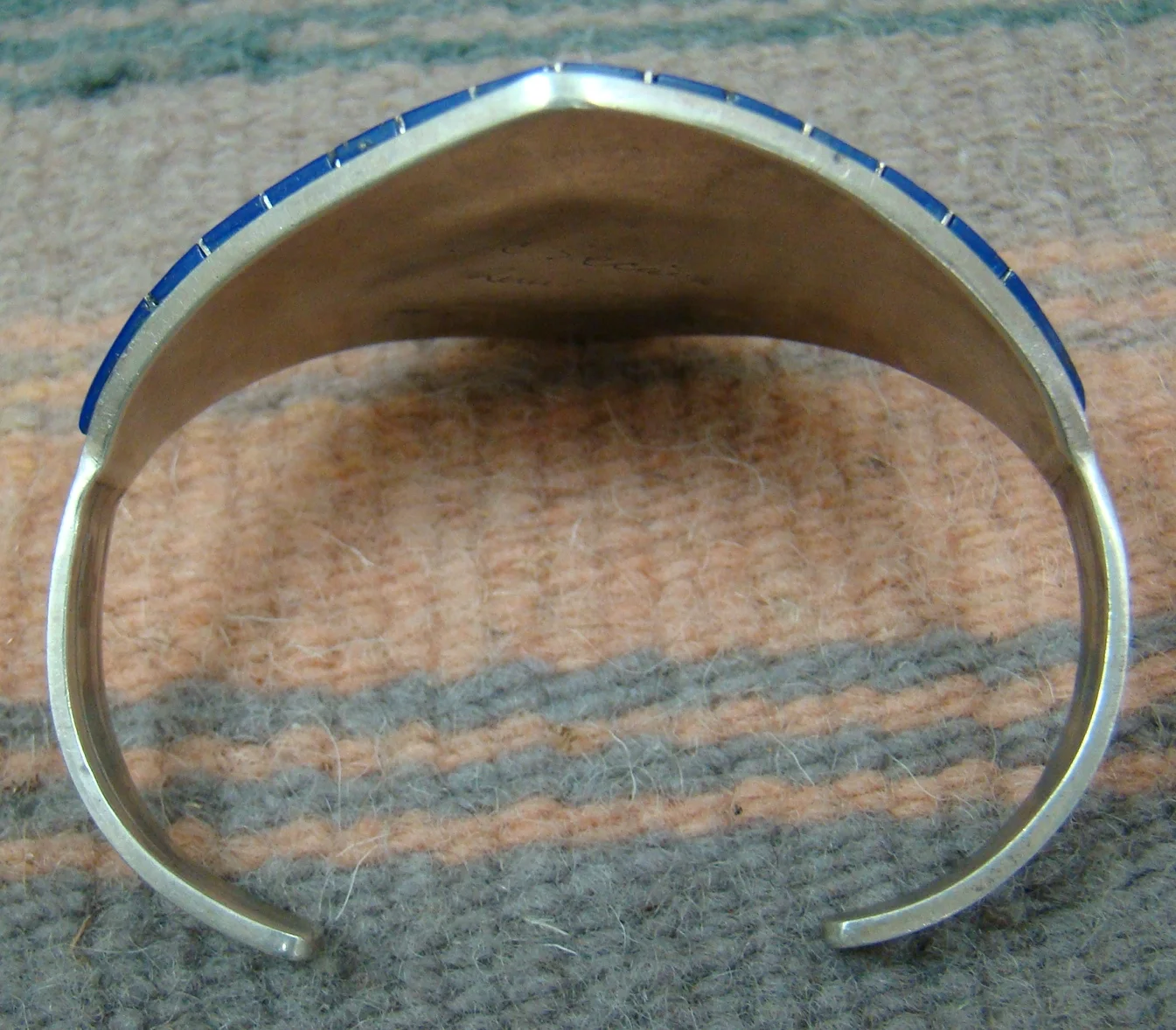 Item 818E Zuni 36ct Lapis w/Multistone Inlay Sunface Cuff Bracelet by