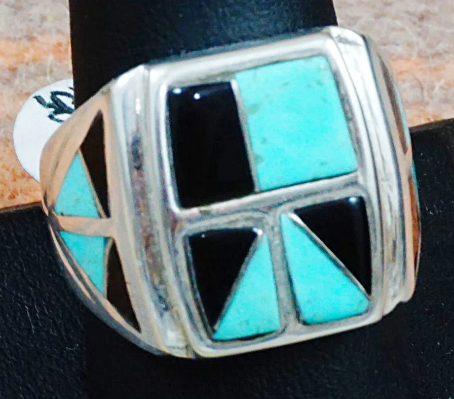 Men's Multi Color Stone Inlay Rings EAGLE ROCK TRADING POSTNative