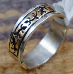 Item # 405P- Navajo 14K Gold Dancing Kokopelli Ring Bands by D