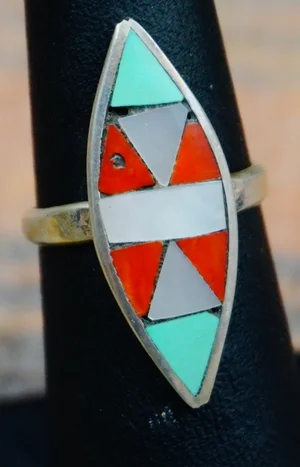 アクセサリー Vintage Sparky Masawytewa Indian Ring Vintage Sparky Masawytewa Indian Ring