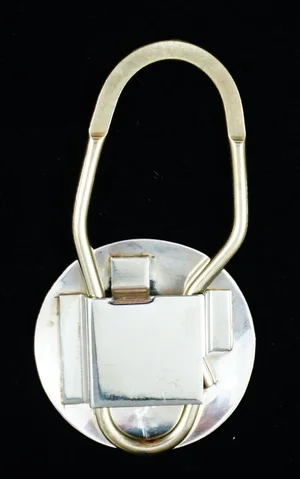 Item #835M- Navajo Man in the Maze Silver Overlay Key Rings