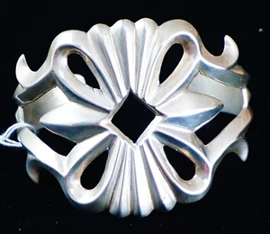 Item # 750M - Vintage Navajo Decorative Sandcast Cuff Bracelet