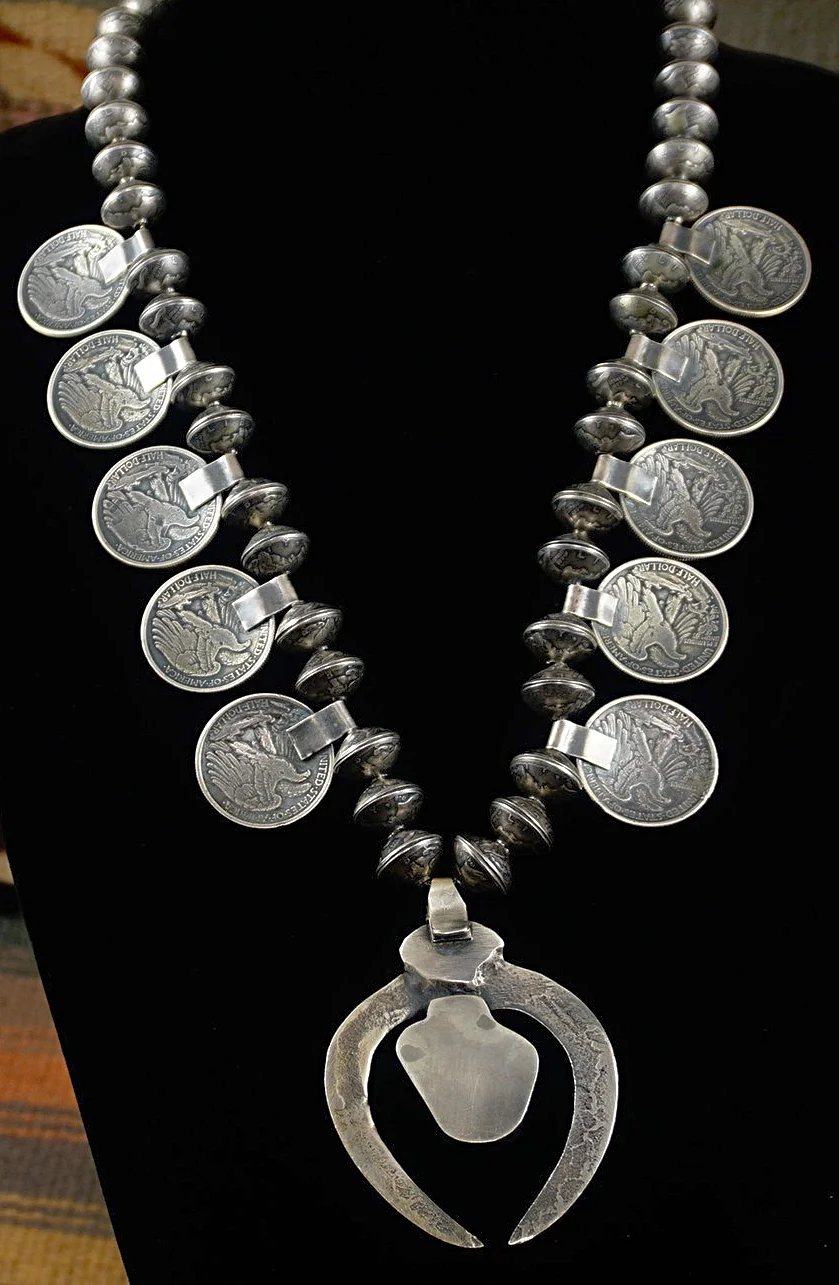 Vintage Taos Coin Squash Necklace 
