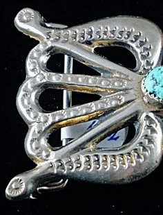 Item # 713H- Vintage Navajo Turquoise Decorated Sandcast  display picture 1