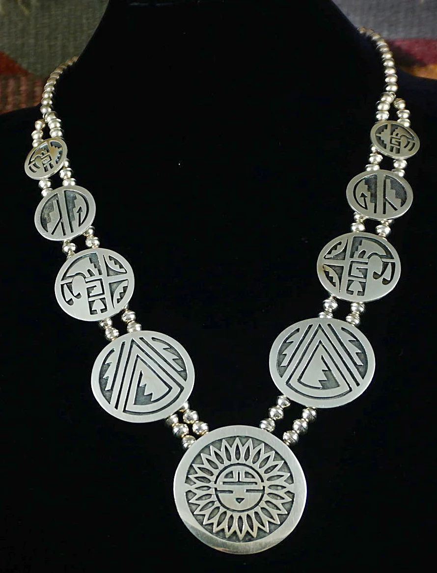 Item #851B- Vintage 9pc Hopi Silver 