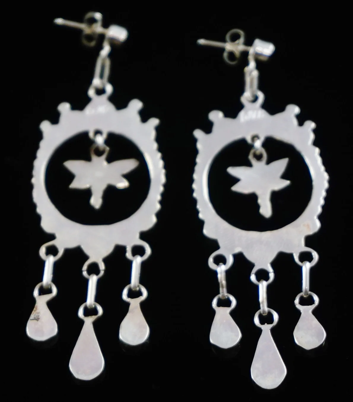 zuni-turquoise-circle-dragonfly-dangle-teardrops-earrings-857P-4.JPG