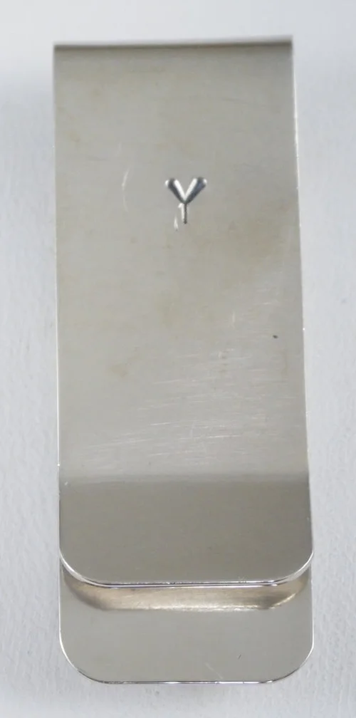 Item #863T- Navajo Multistone Geometrical Inlay Silver Money Clips