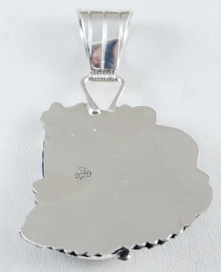 navajo-turquoise-3D-silver-feathers-wolves-pendant-jeanette-saunders-875Z-7.JPG
