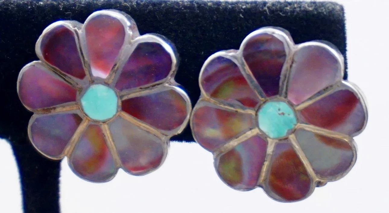 *Native American Multi Color Stone Earrings EAGLE ROCK TRADING POST