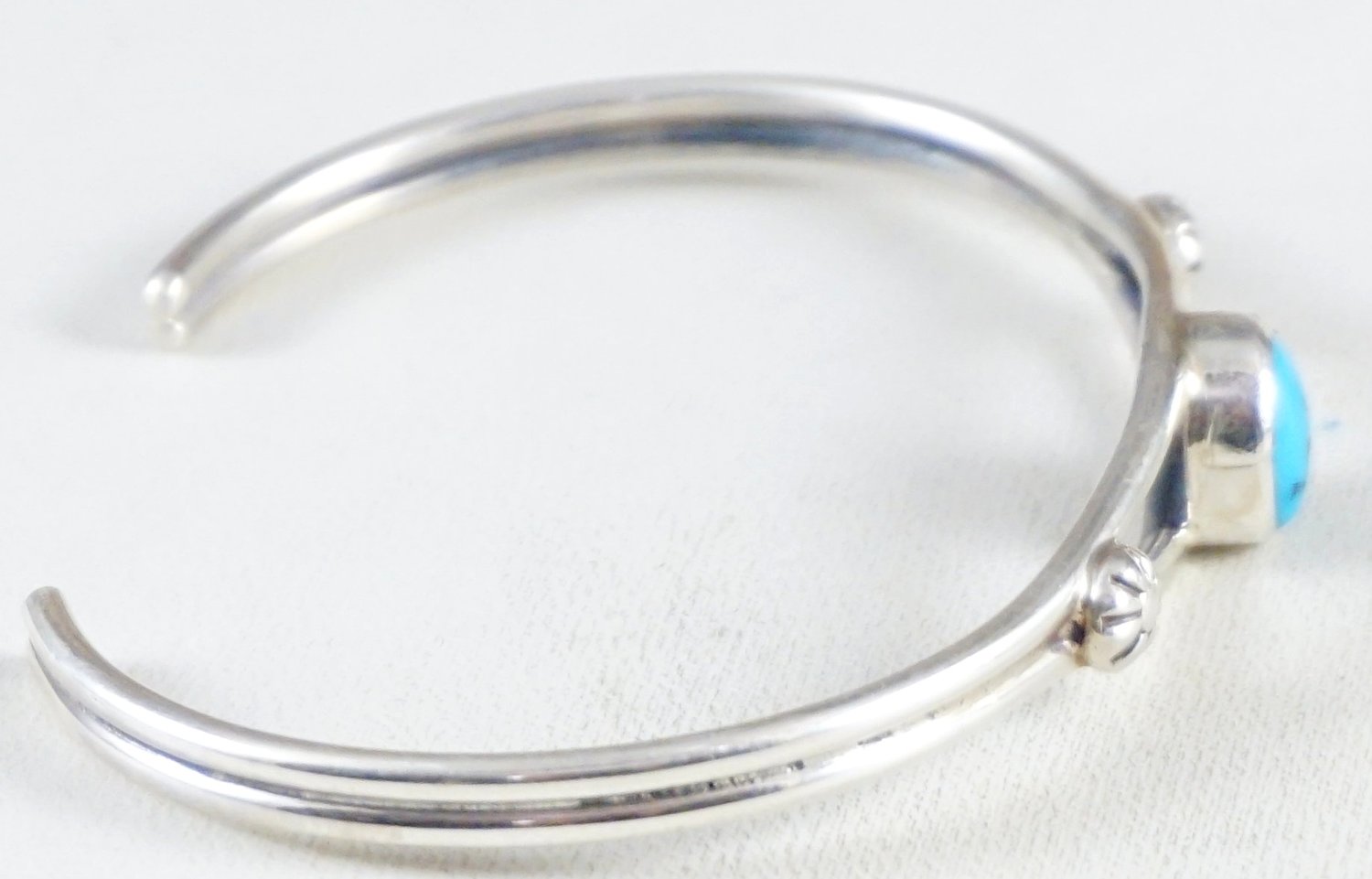 Details about / Navajo Turquoise Native Indian Bangle Bracelet Size 7 Circle JW Sterling Silver