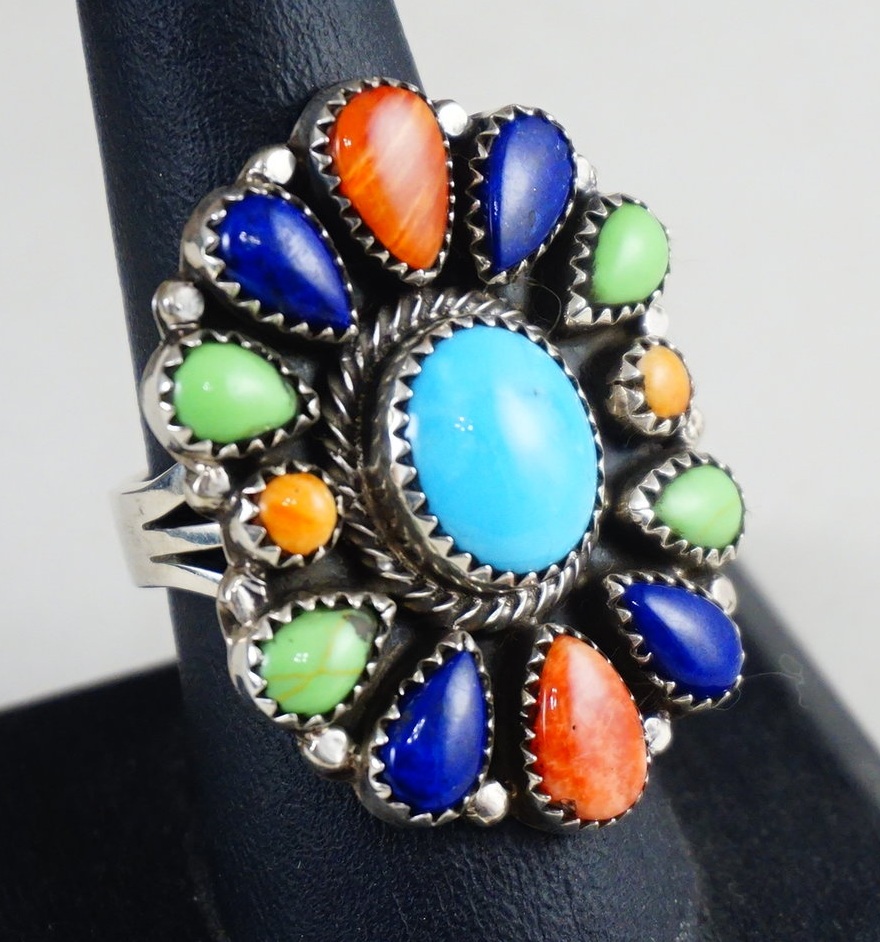 Women's Multi Color Stone Rings- EAGLE ROCK TRADING POST-Native 