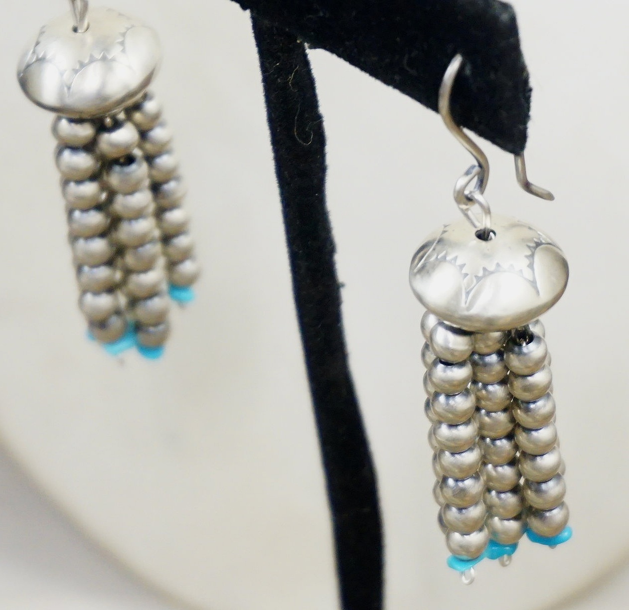 Details about   Navajo Indian Sterling Silver Turquoise Beaded Tassel Pendant by Jan Mariano 