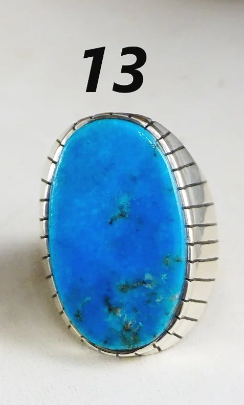 Ray Jack Turquoise & Stamped Silver Ring