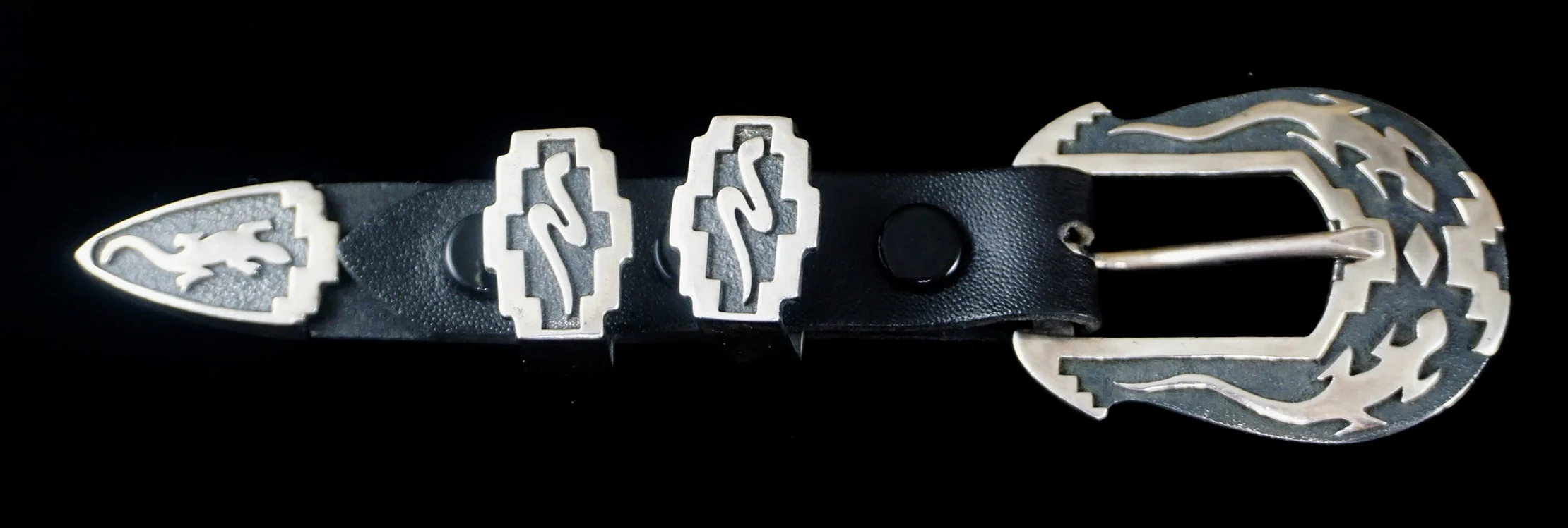 navajo-silver-lizards-snakes-overlay-ranger-buckle-set-901r.jpg