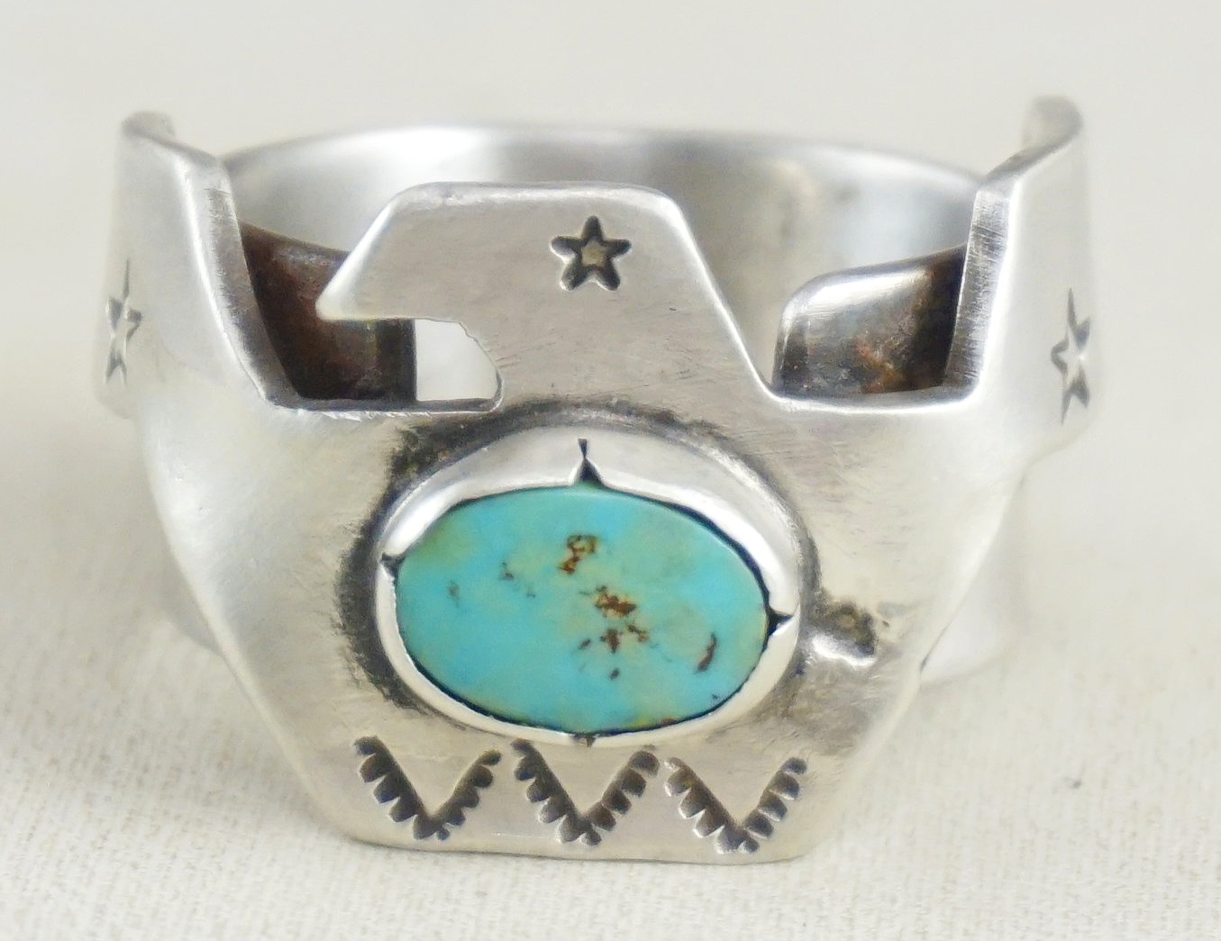 Details about   Navajo Turquoise & Sterling silver Jagged Edge Southwest Ring 