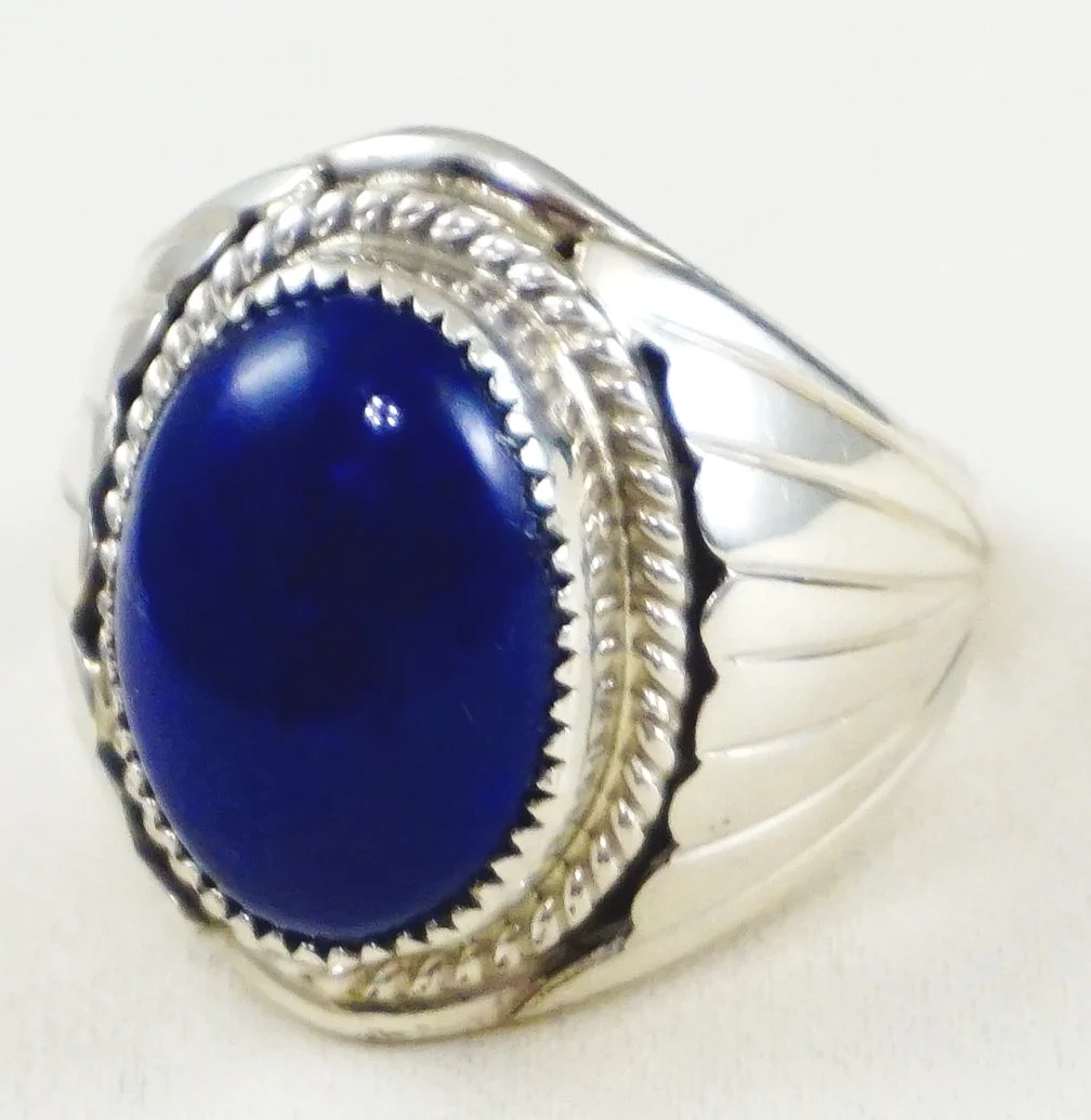 Item #912H- Men's Navajo Oval Lapis 