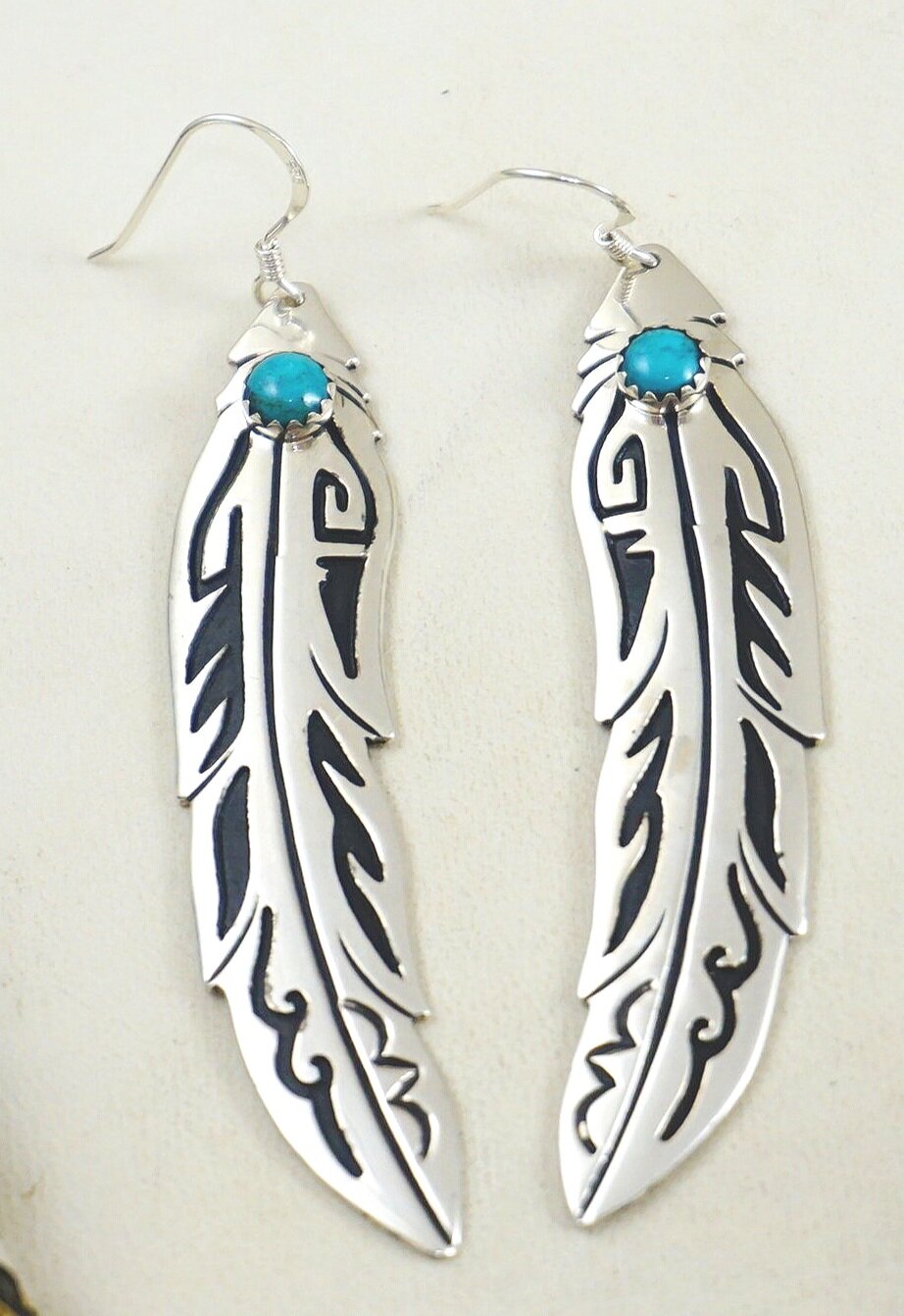 T&R Singer Round Sterling Silver Turquoise Post Earrings 