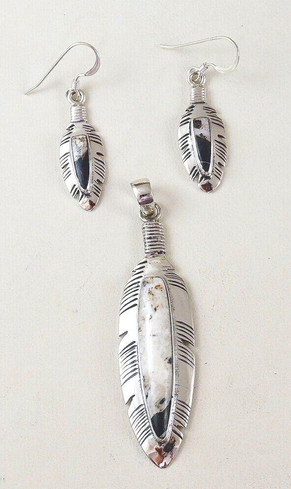 Native American Indian Jewelry Sterling Silver Feather Earrings 