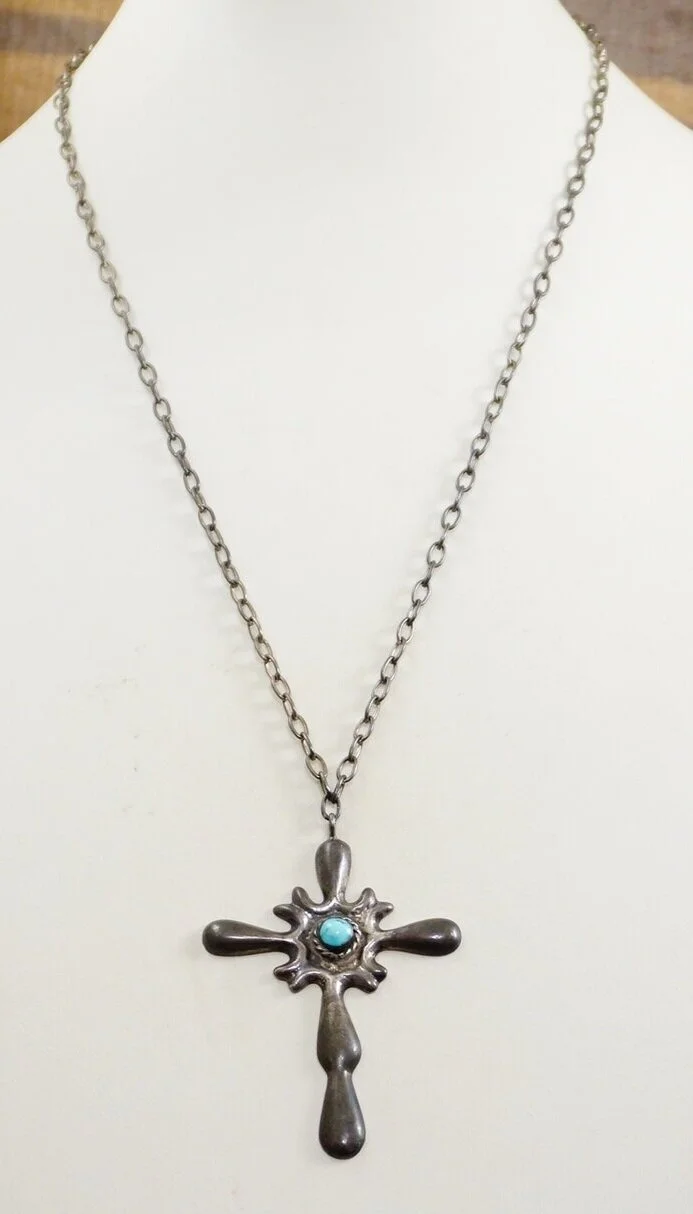 vintage navajo sand cast sterling 