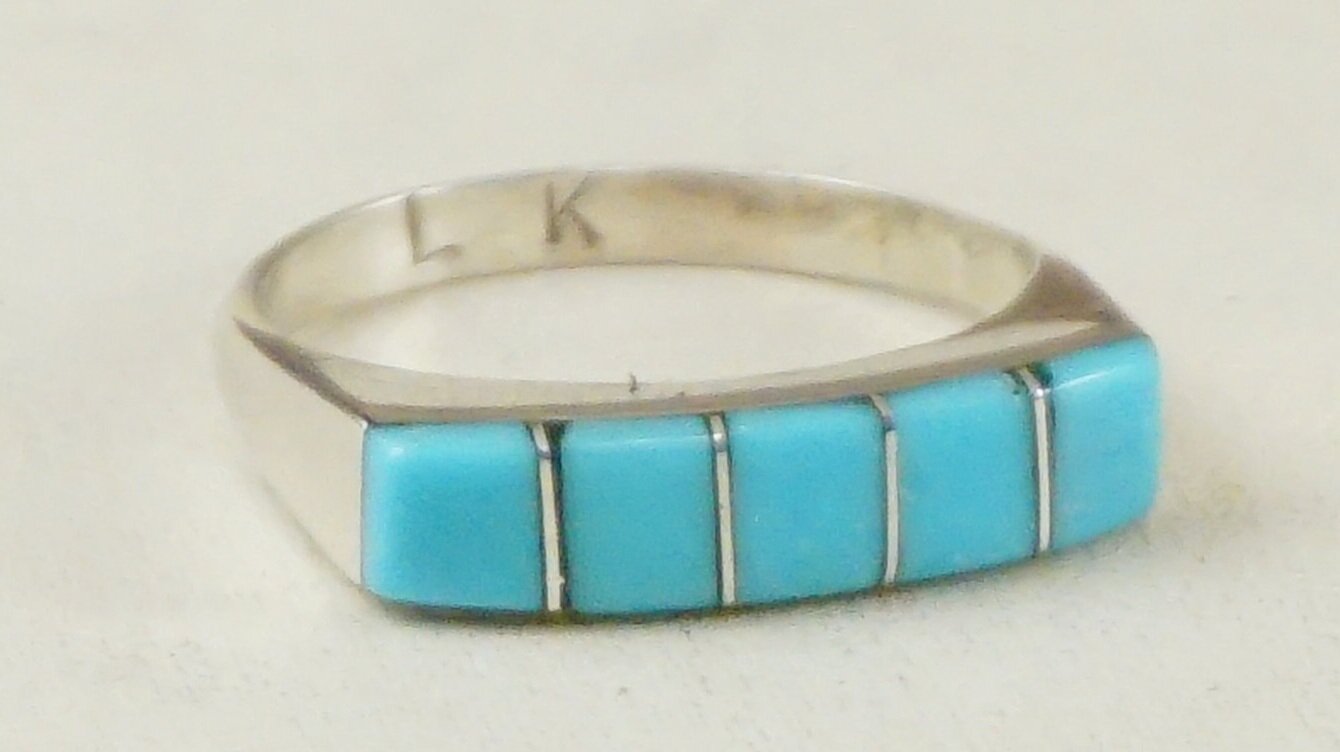 Details about   Zuni Sterling Silver Multi Colored Stone Band 