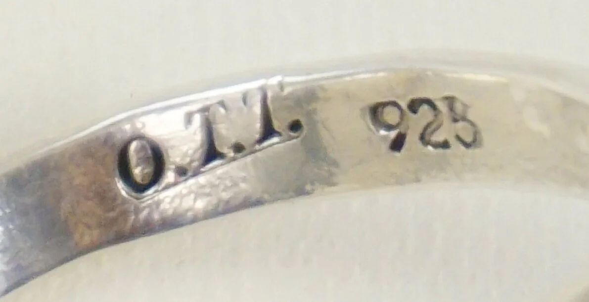 Item #950M- Large Women's Navajo Kingman Turquoise Double Feather Scroll  Sterling Silver Ring by OTT sz 9 1/4 —Women's Native American Turquoise