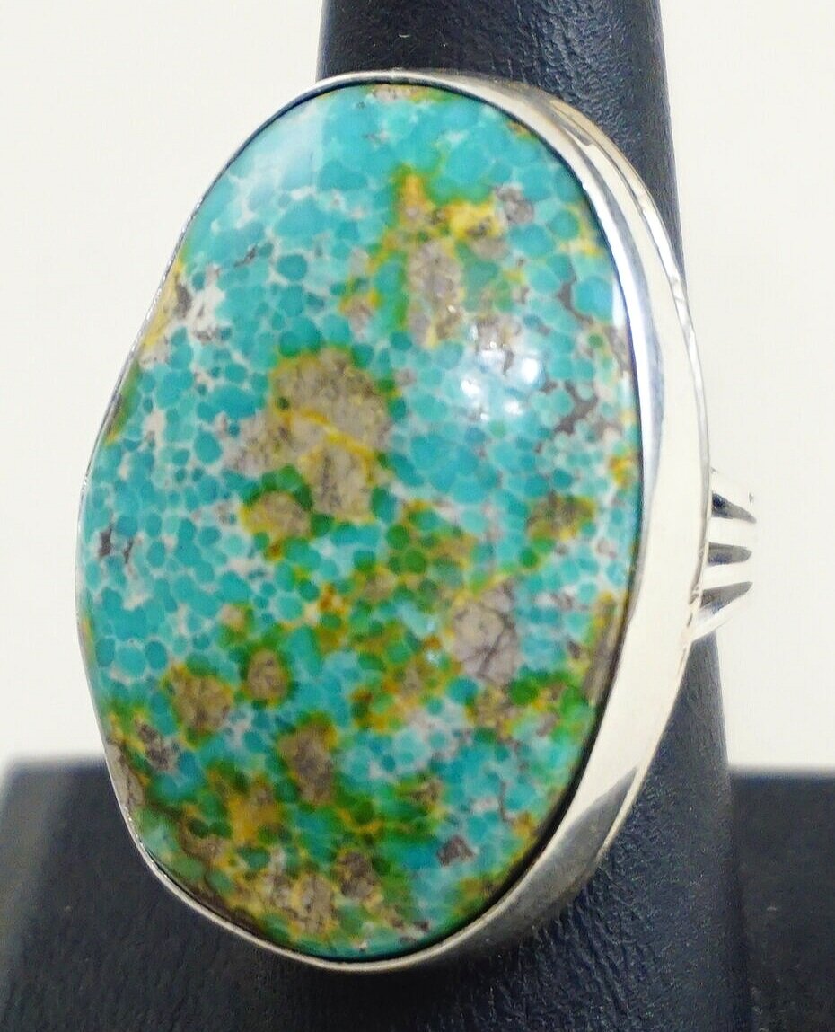 Item #954X- XLG Oval Navajo Sonoran Turquoise Sterling Silver Ring by ...