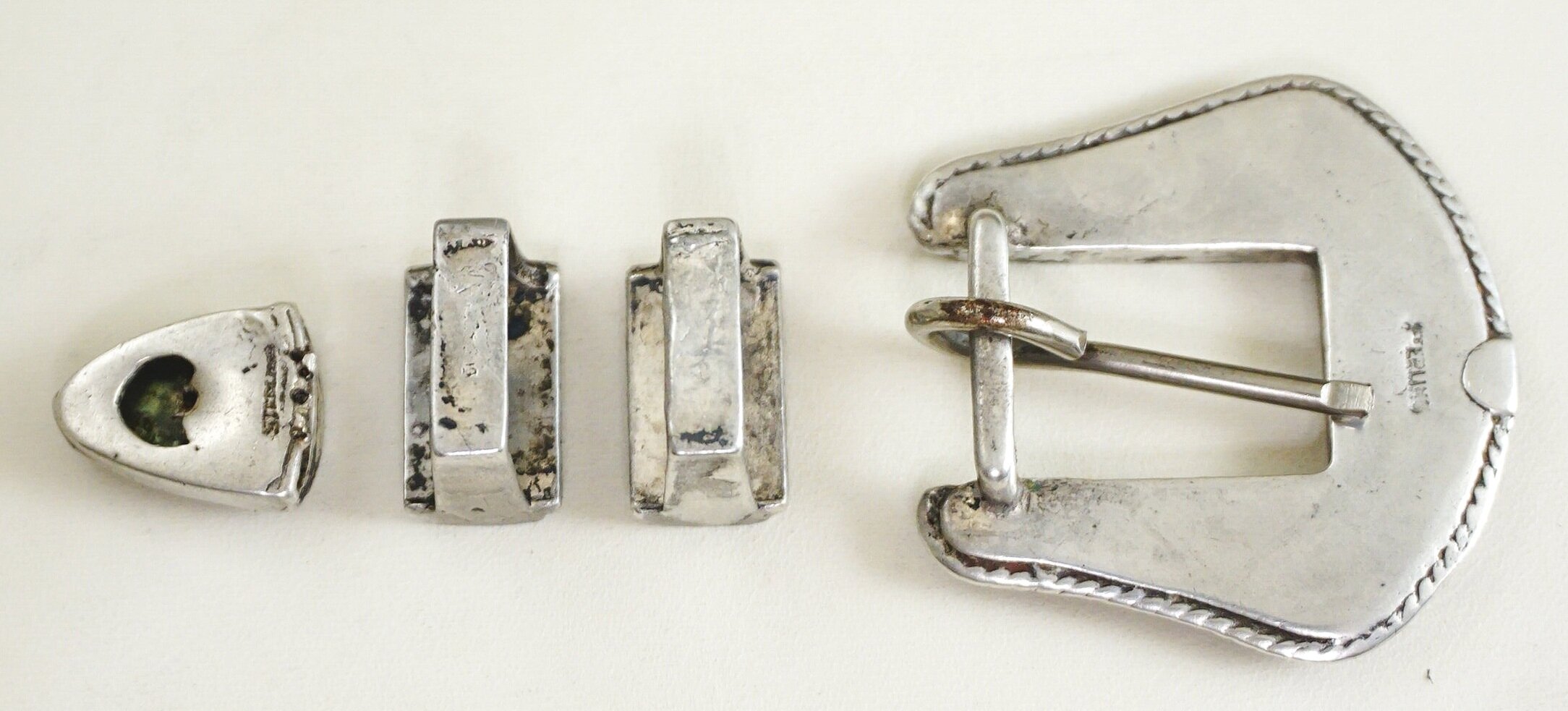 Western Sterling Overlay Buckle Tips--4 sizes available 3/8", 5/8", 1/2", 3/4" 