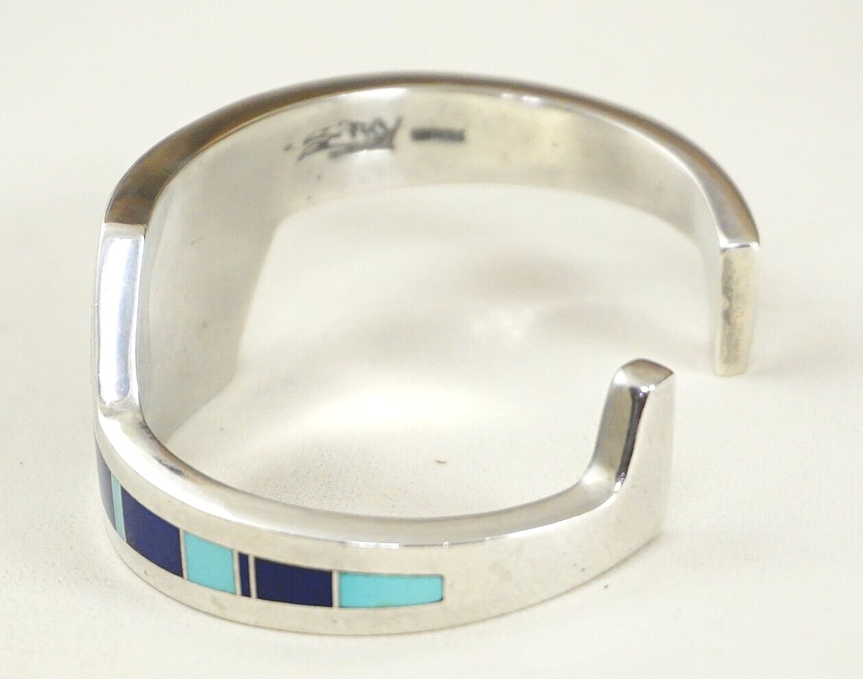 BOOQUA ZUNI STERLING MOP TURQUOISE CORAL INLAY CUFF BRACELET Details about   FABULOUS C M 