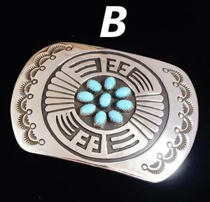 Vintage Rosco Scott Bear Belt Buckle-Silver Vintage Navajo Overlaid Sterling Silver Belt Buckle Rosco  main image 2