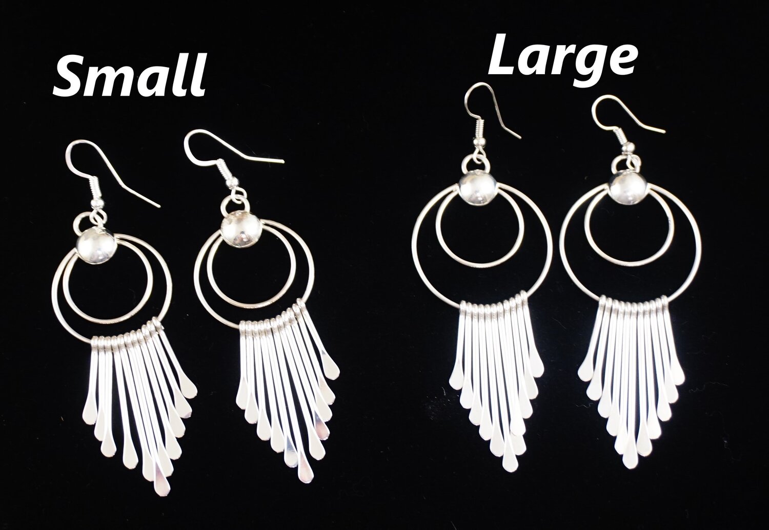 Item #926N- Navajo Full Moon Double Hoops Dangle Spoons Sterling Silver  Earrings by Paula Armstrong —Native American Sterling Silver and Gold  Earrings- EAGLE ROCK TRADING POST-Native American Jewelry