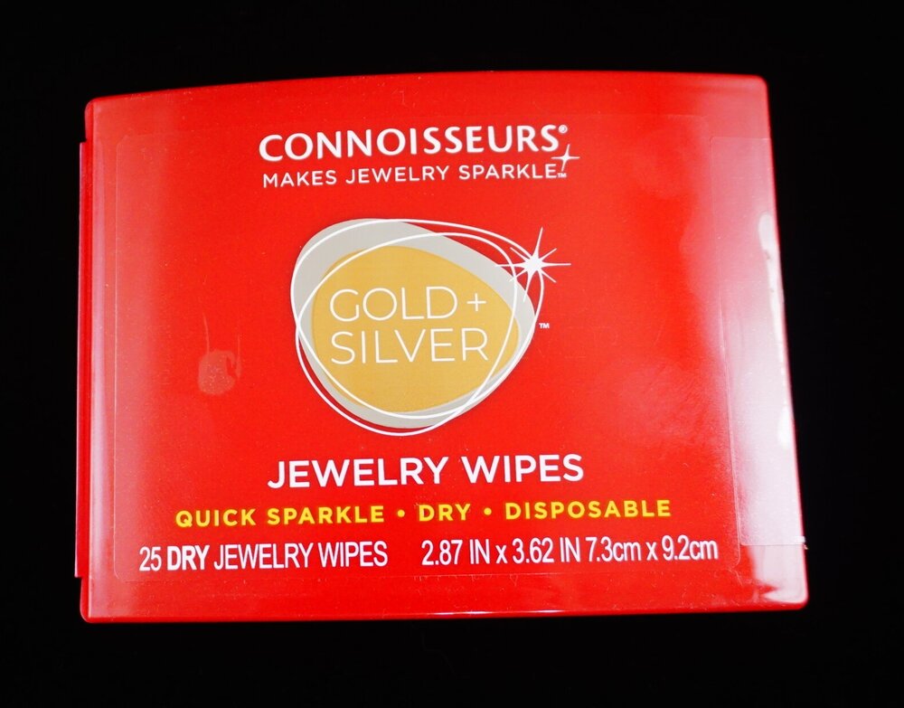CONNOISSEURS Gold and Silver Dry Disposable Jewelry Cleaning Wipes 25ct  —*Jewelry Cleaning Wipes