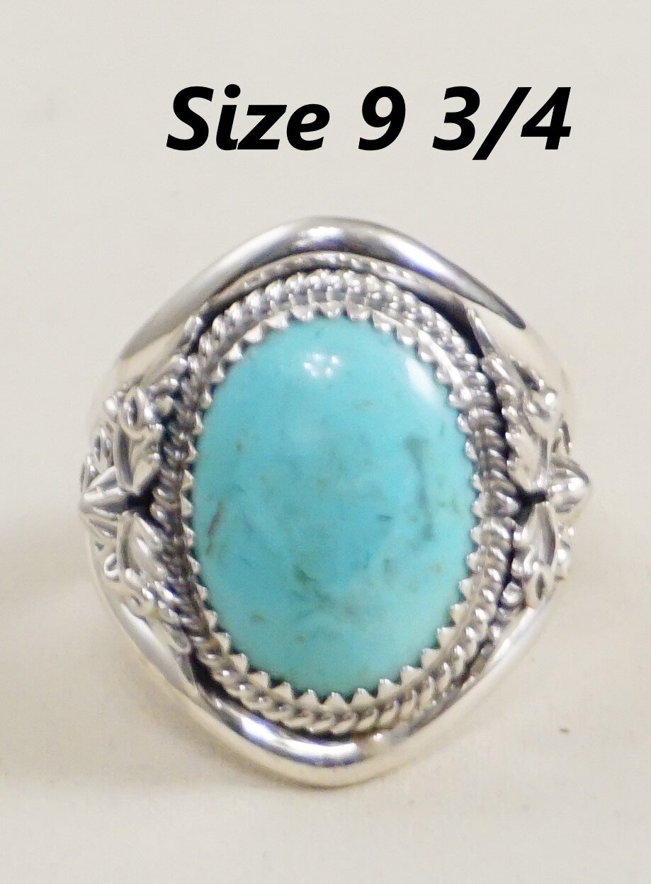 RB Details about    Super Turquoise Ring .925 Sterling Silver Size 11 By Bobby Platero 