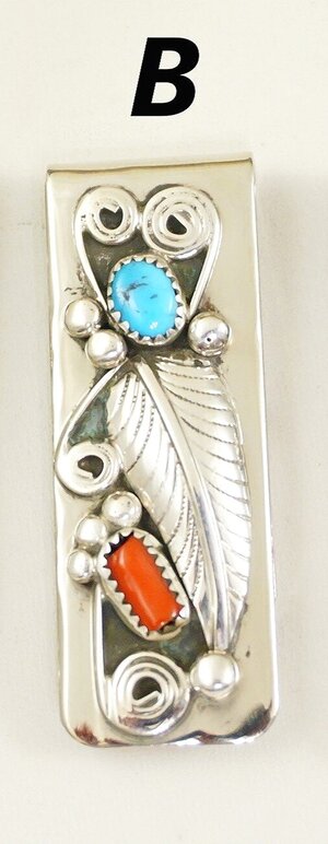Native American Navajo Turquoise /& Sterling Silver Money Clip