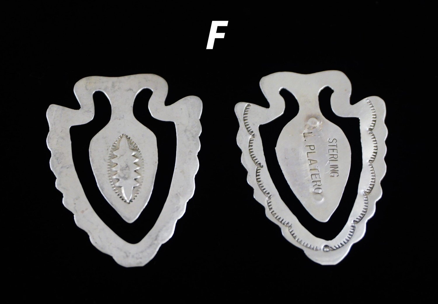 Item #974M- Navajo Stamped Sterling Silver Arrowhead Book Markers