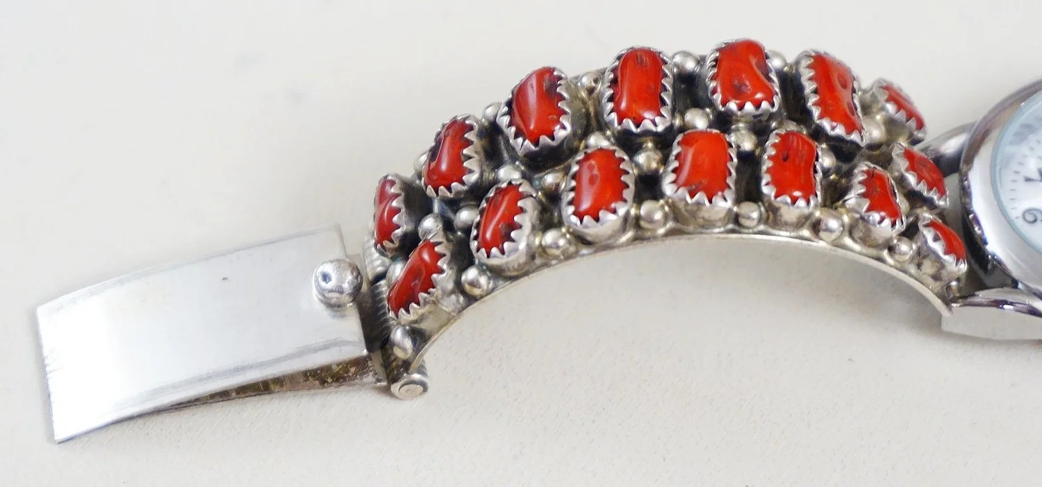 Vintage Women\'s 925 Sterling Silver Native 1910 Liberty Head Watch-Bracelet 7.5\