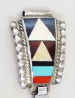 Vintage Sterling & Stone watchband Vintage Sterling 6-Stone Turquoise Snake Watch Band  main image 2