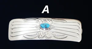 Pince à Cheveux Turquoise Navajo Artisanale - Barrette Courbe - Neuf Avec Étiquettes - Pour Cheveux Fins